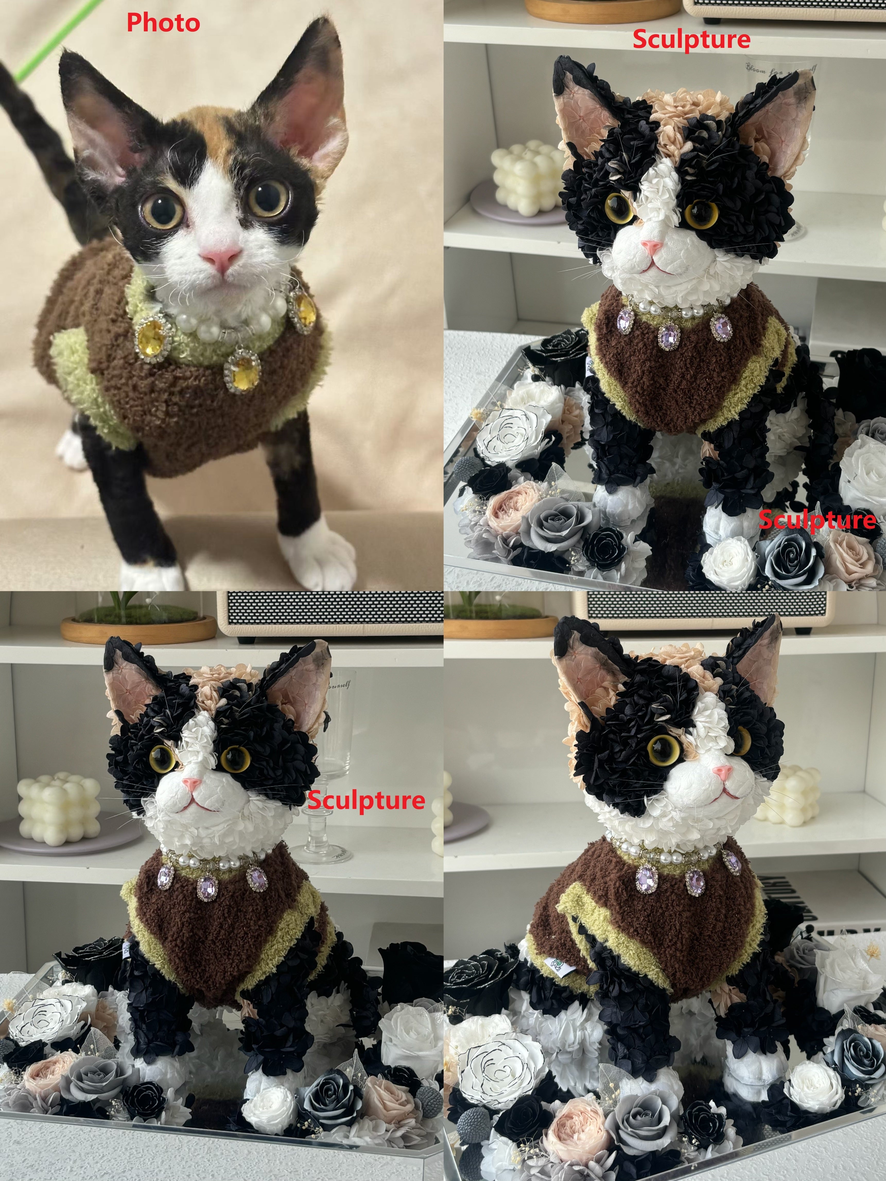 Custom kitten statue gift for cat lovers 