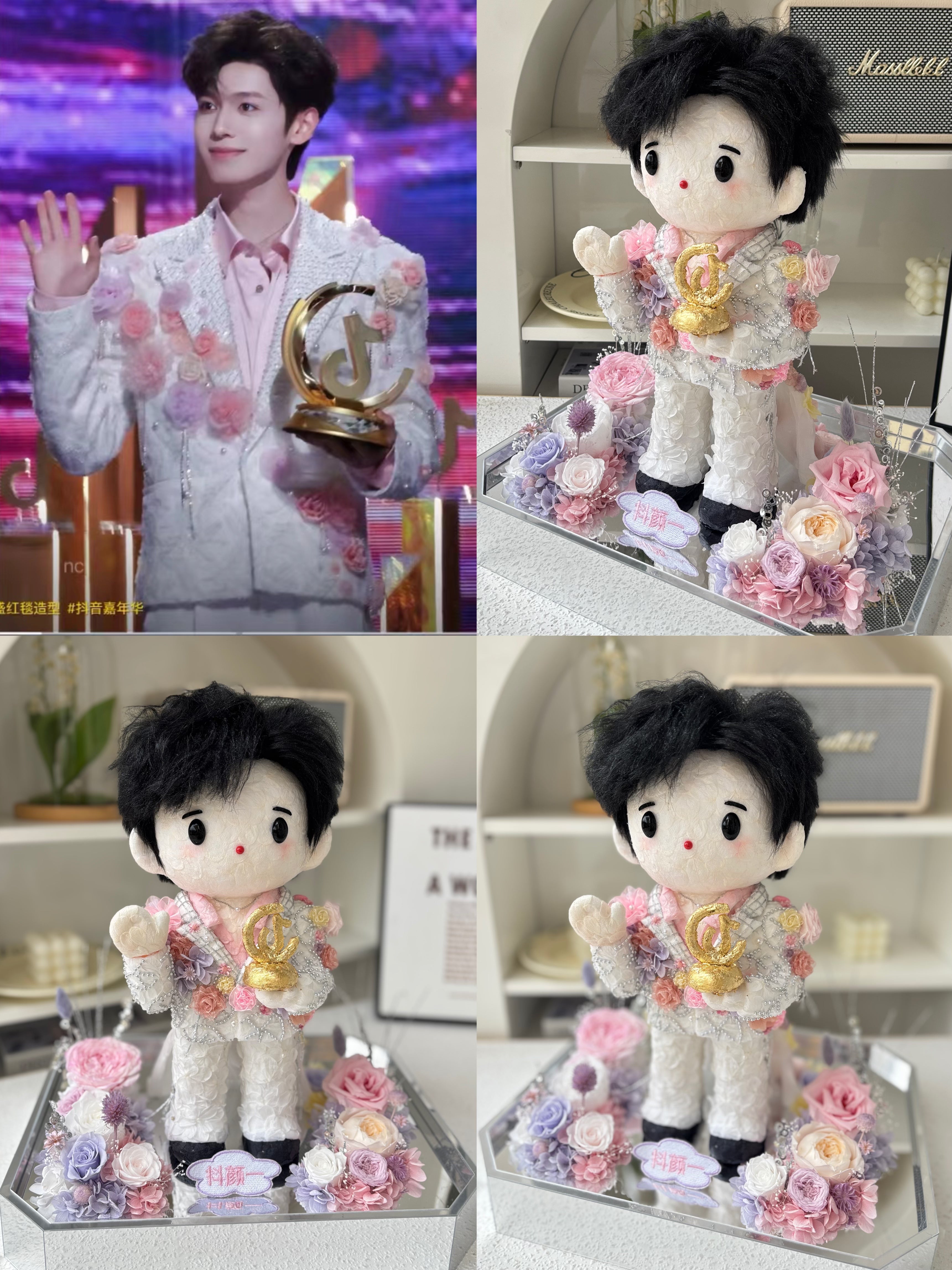 Custom preserved flower doll memorial Figure