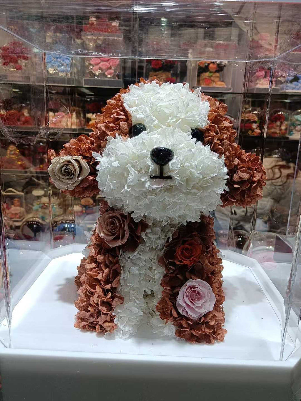 Valentine's Day gift, eternal flower gift box, finished hydrangea, high-end decorative item, puppy birthday gift
