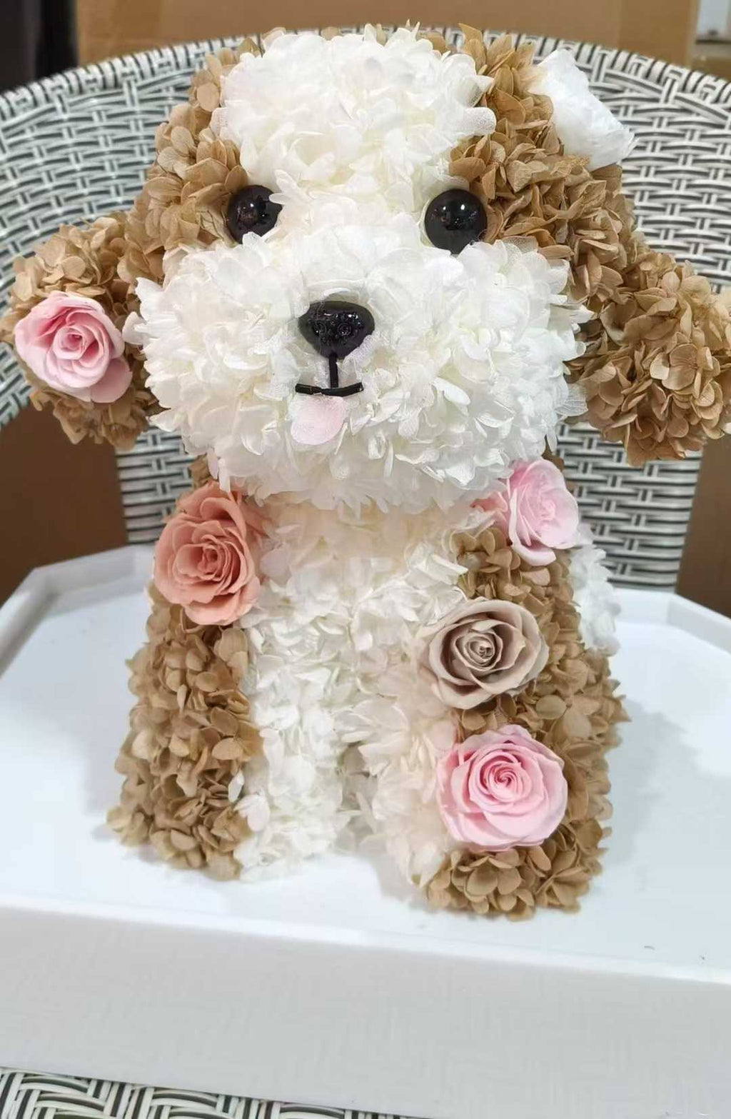 Valentine's Day gift, eternal flower gift box, finished hydrangea, high-end decorative item, puppy birthday gift