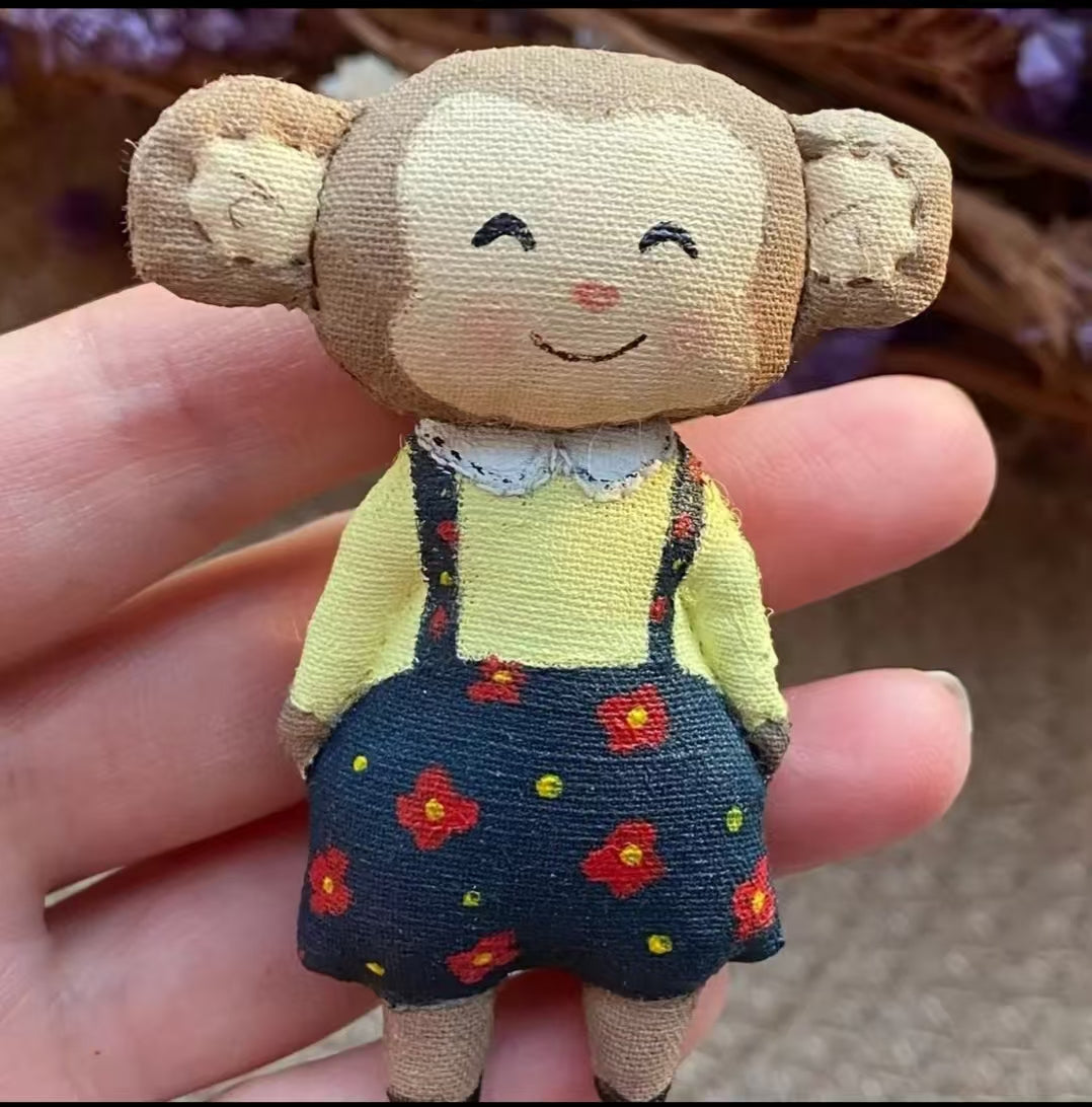 Pre-Order: Handmade Fabric Monkey Doll Charm — Creative Birthday Gift