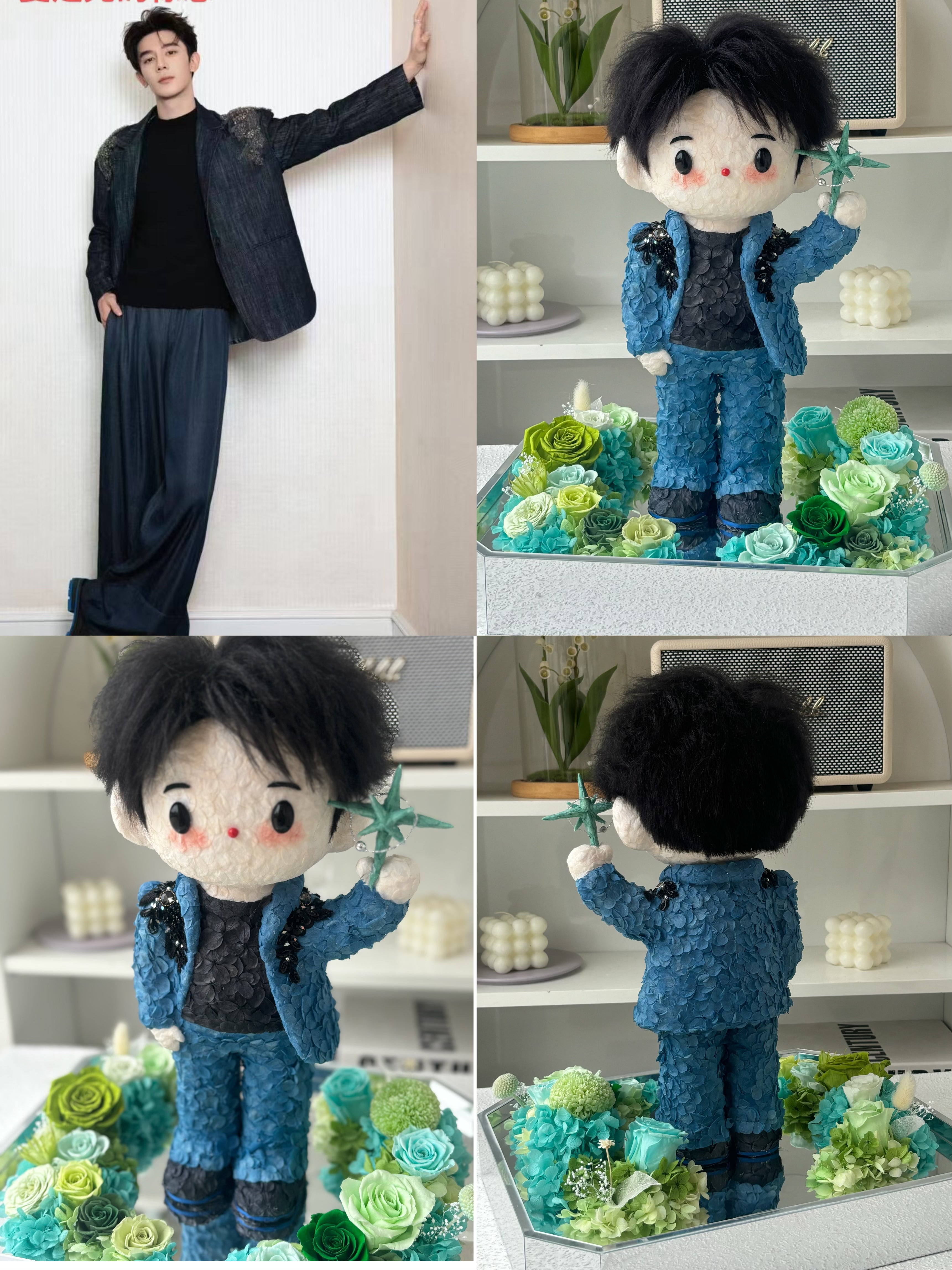 Custom preserved flower doll memorial Figure