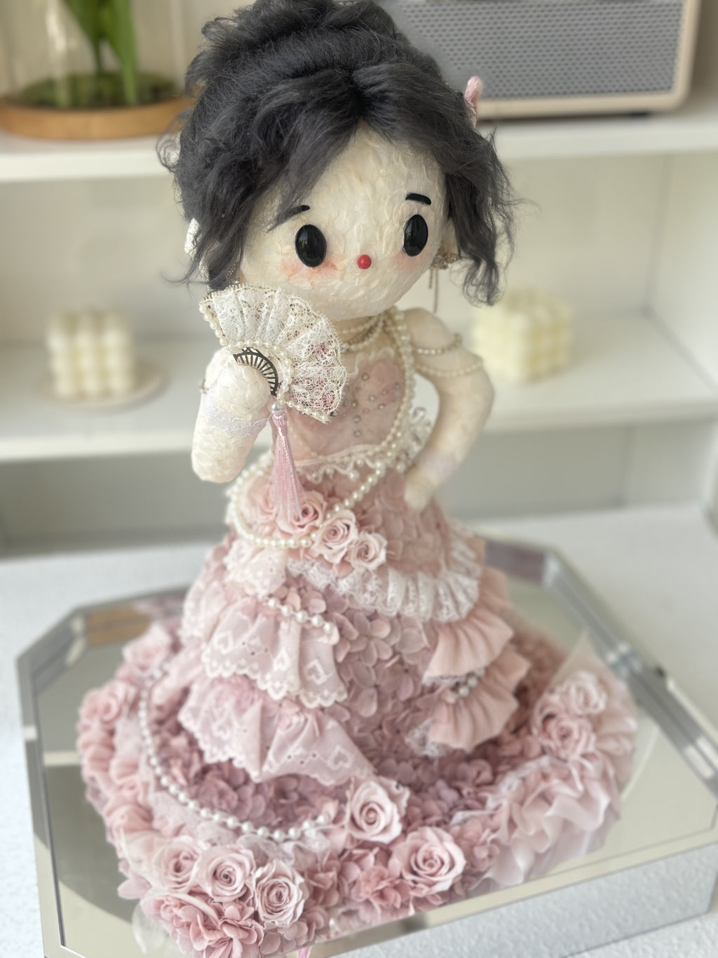 Custom preserved flower doll memorial Figure