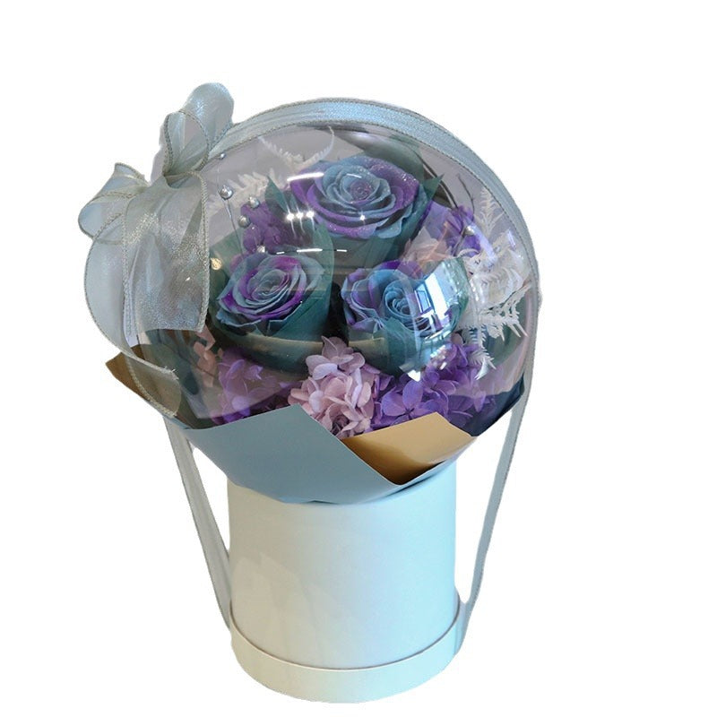 Multi Color Ins Trendy Bobo Sphere Preserved Rose Bouquet Home Table Decor Gift