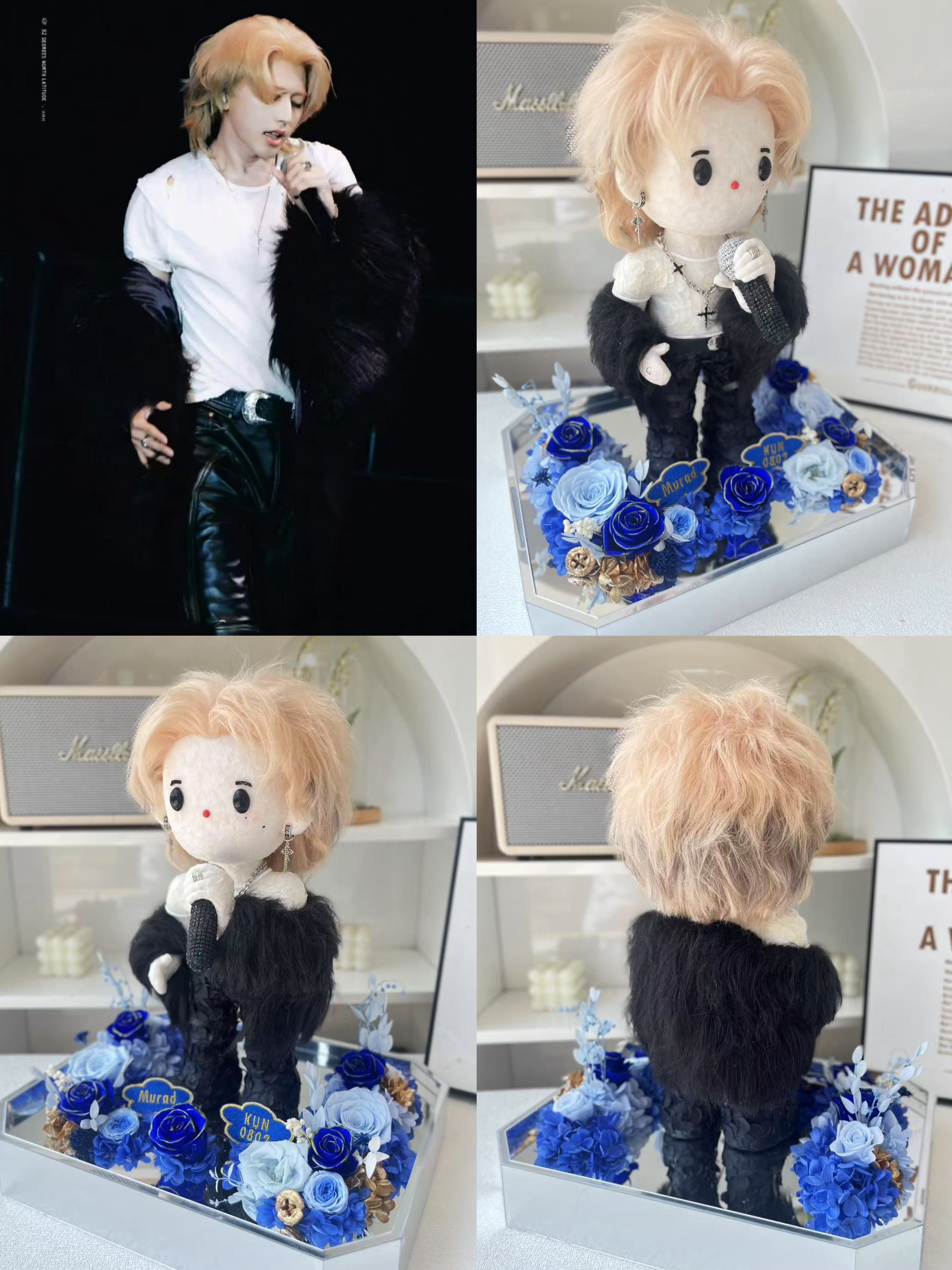 Custom preserved flower doll memorial Figure