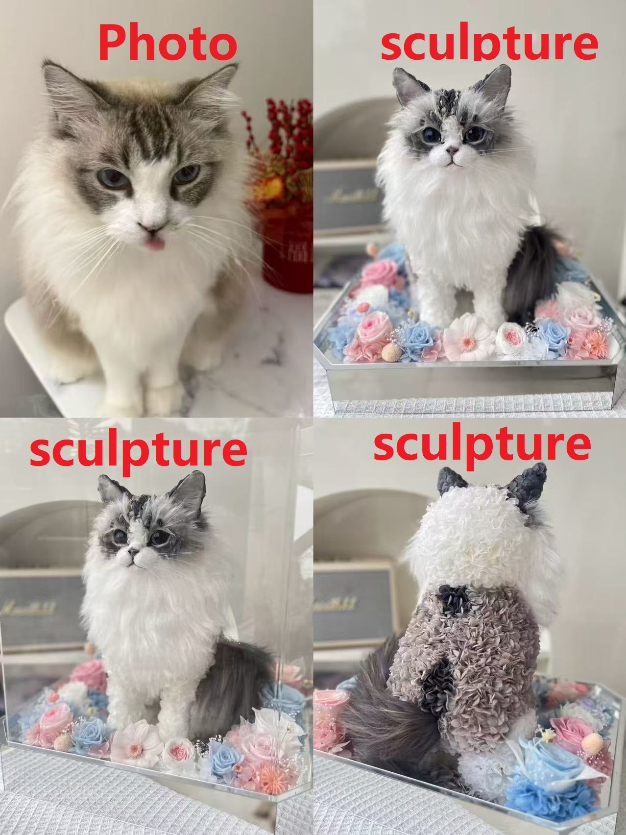 Cat portrait keepsake figure personalized