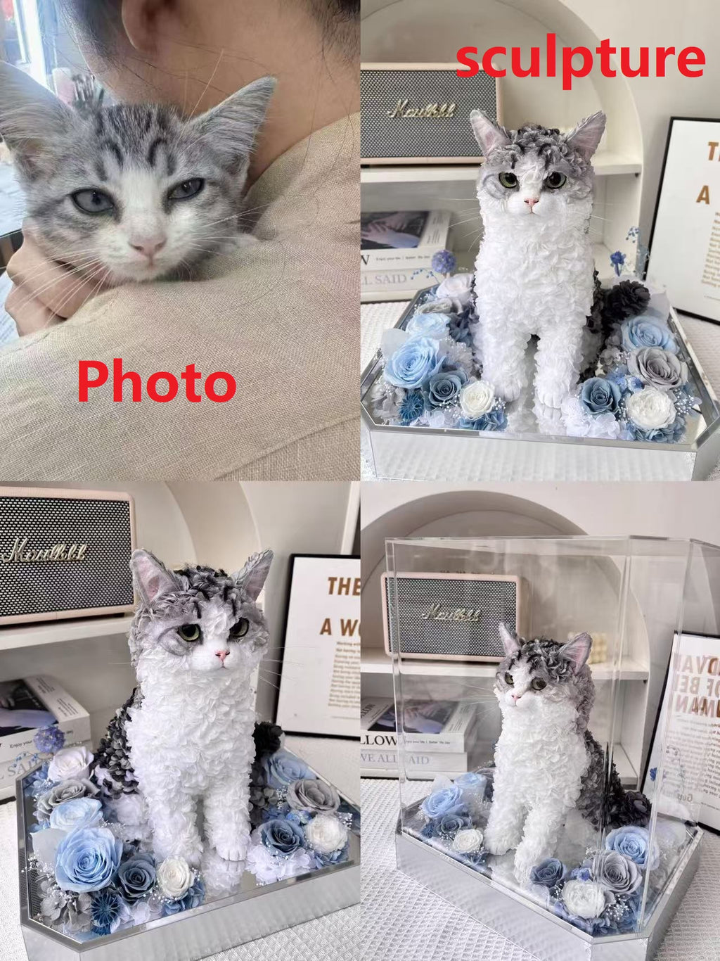 Cat portrait keepsake figure personalized