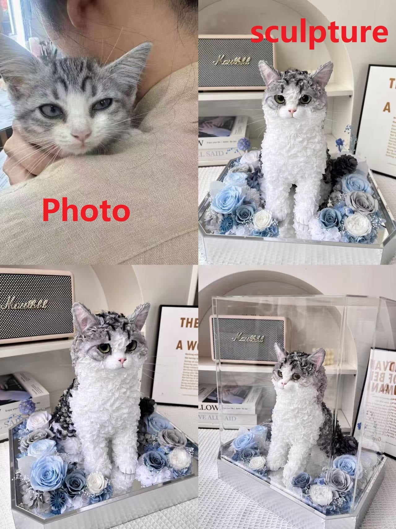 Cat portrait keepsake figure personalized