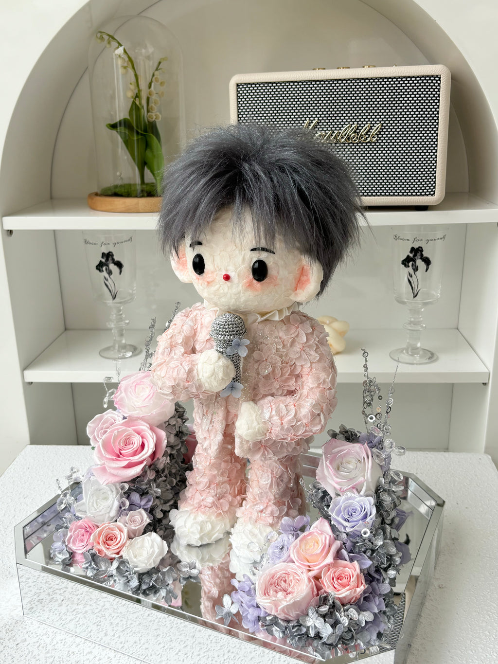 Custom preserved flower doll memorial Figure