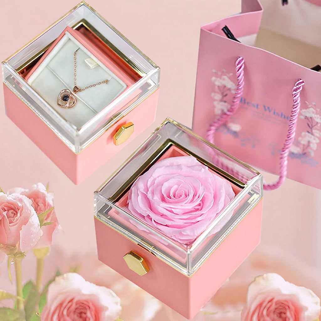 Preserved Rose Jewelry Box | Eternal Rose Proposal Gift Box – chiang