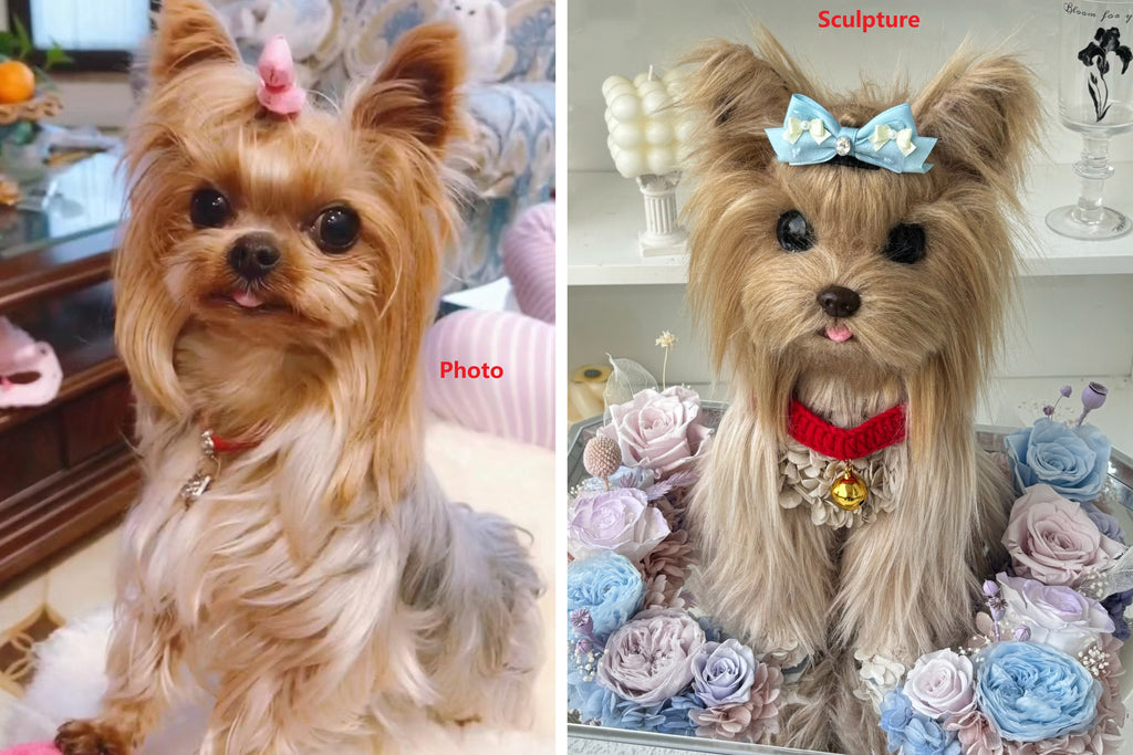 Handmade realistic dog figurine memorial gift 