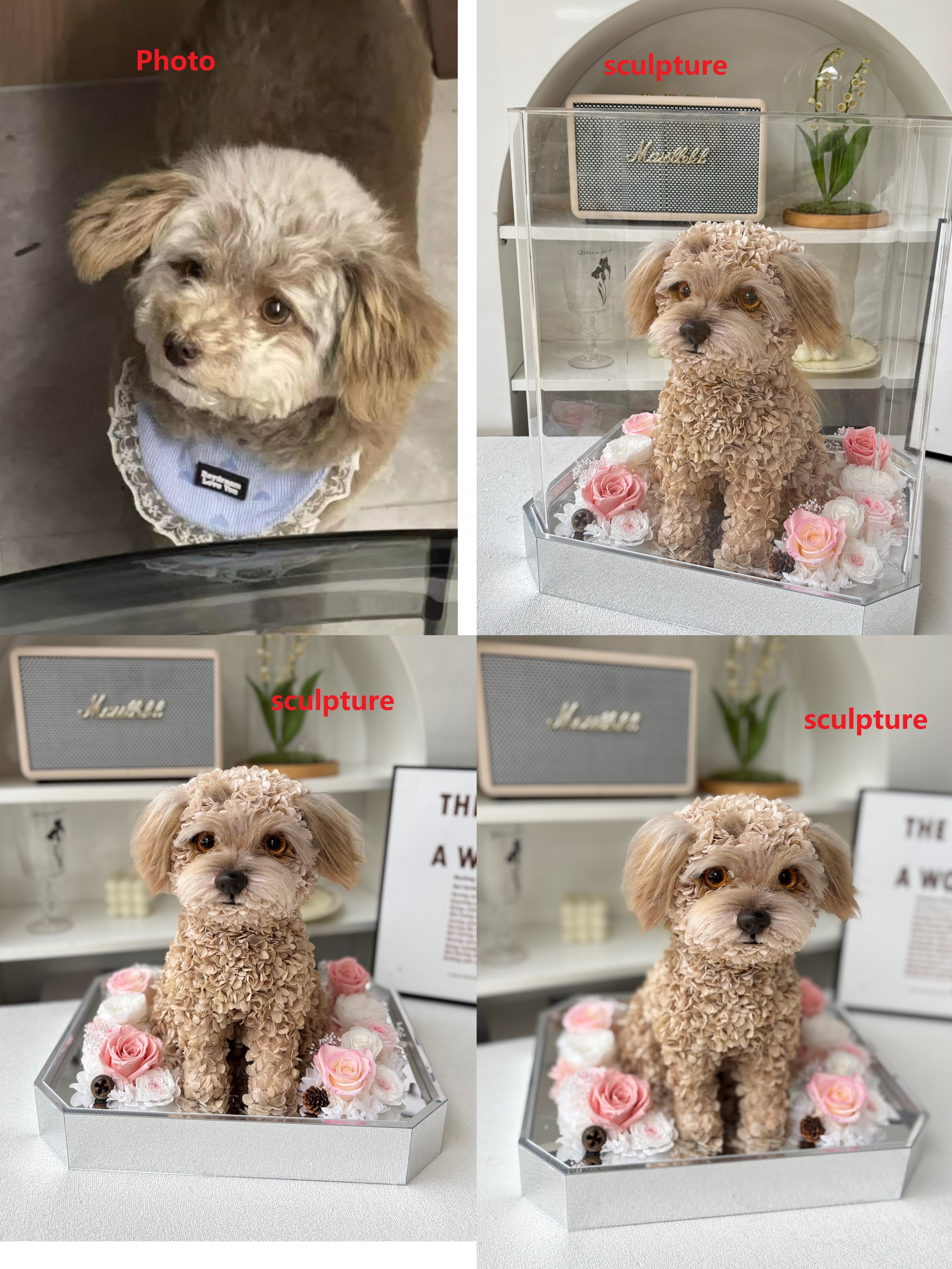 Handmade realistic dog figurine memorial gift