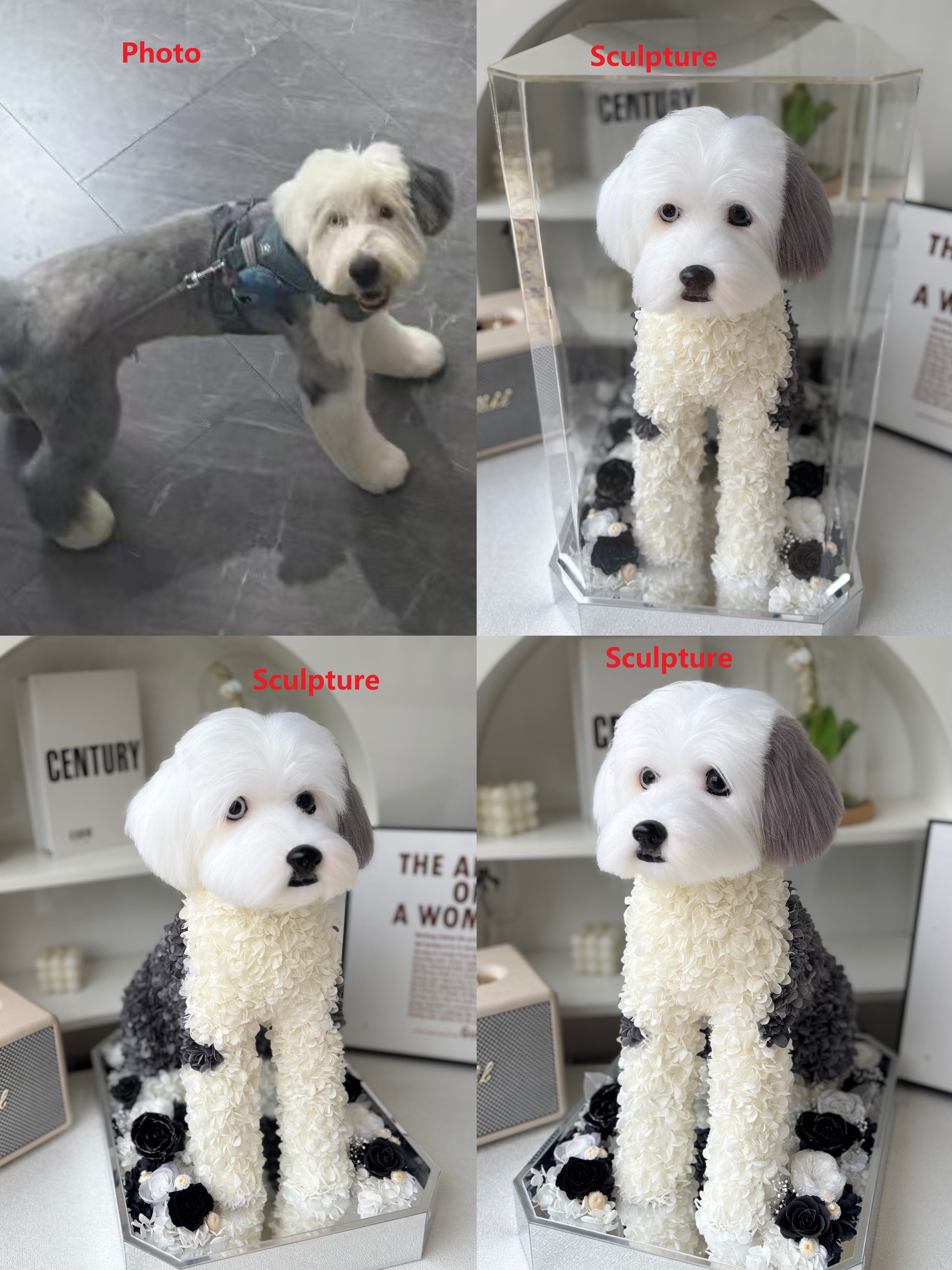 Personalized dog statue keepsake gift 