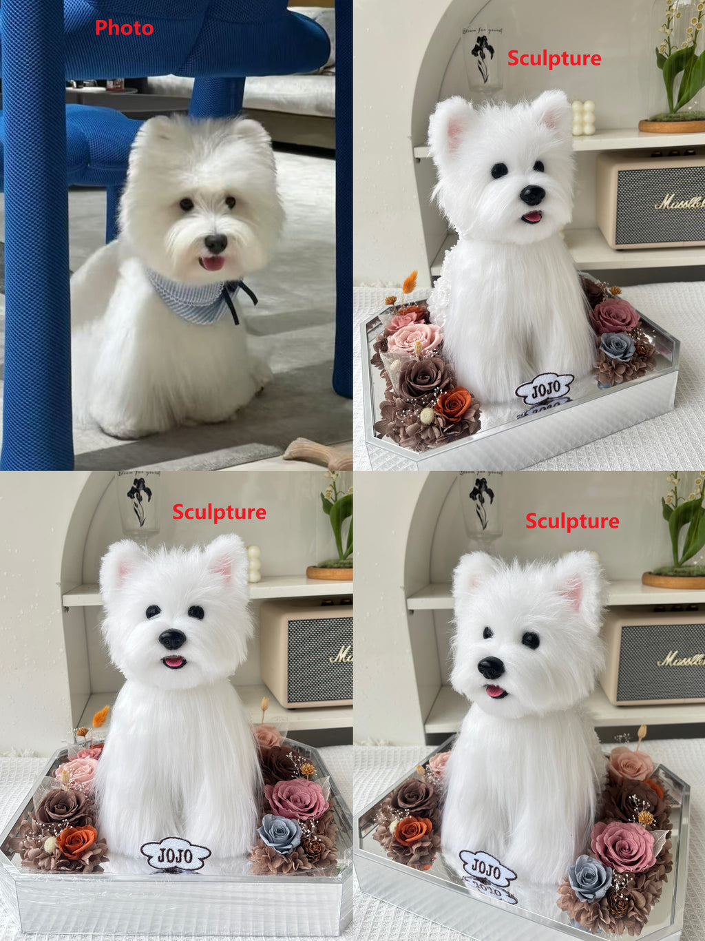  Dog portrait figurine custom handmade gift 