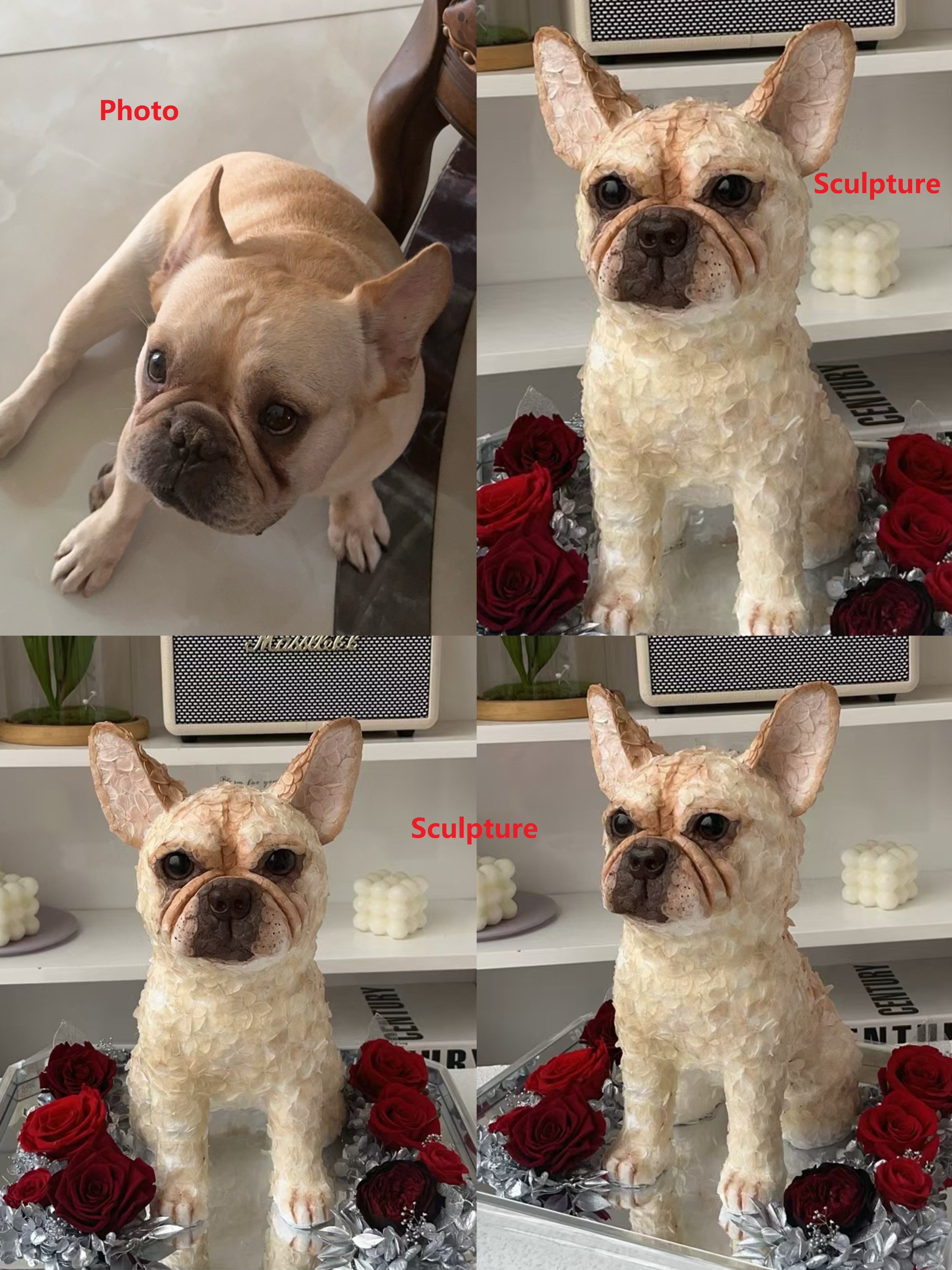  Dog portrait figurine custom handmade gift