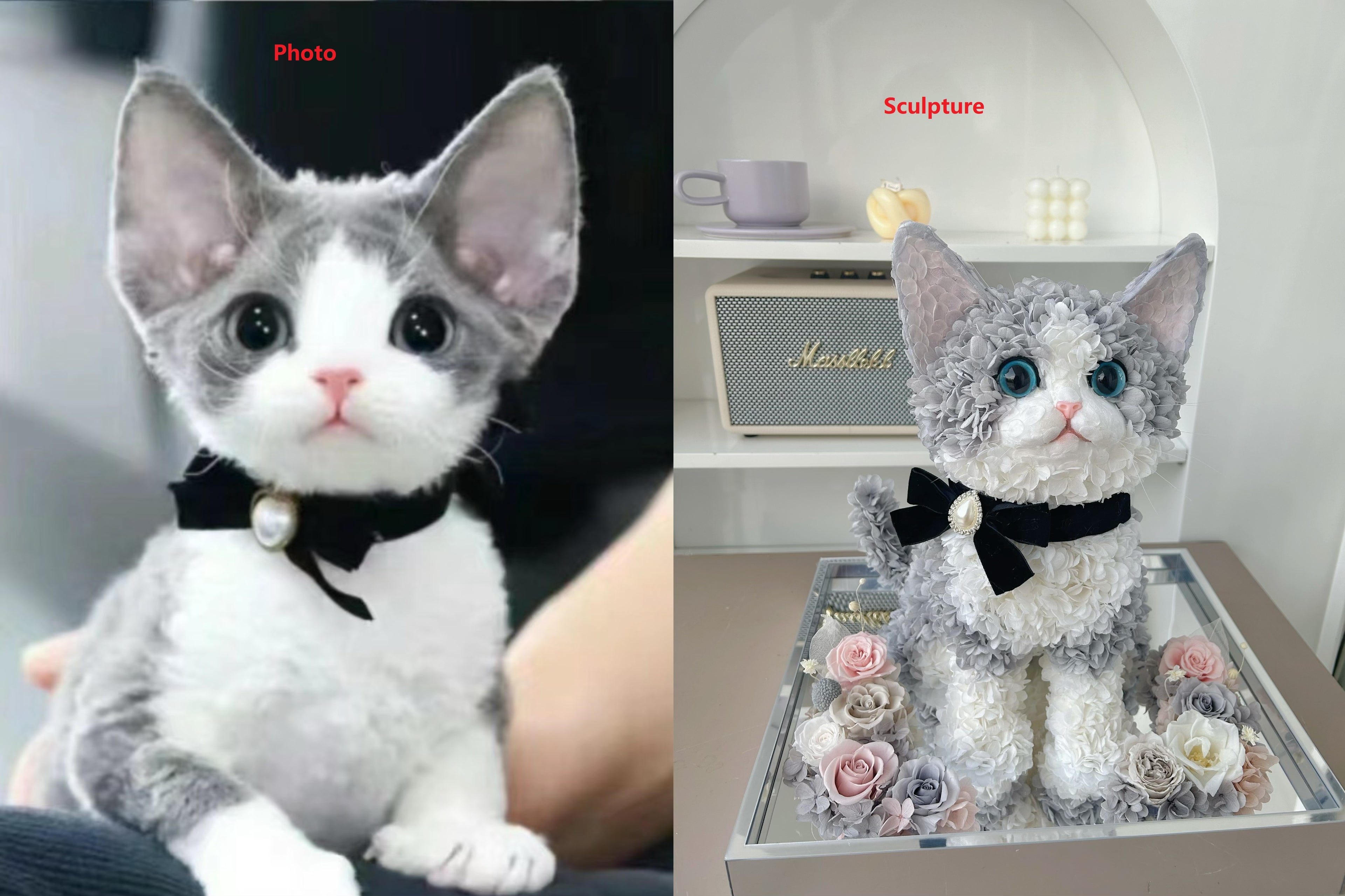 Custom memory pet statue from photo 