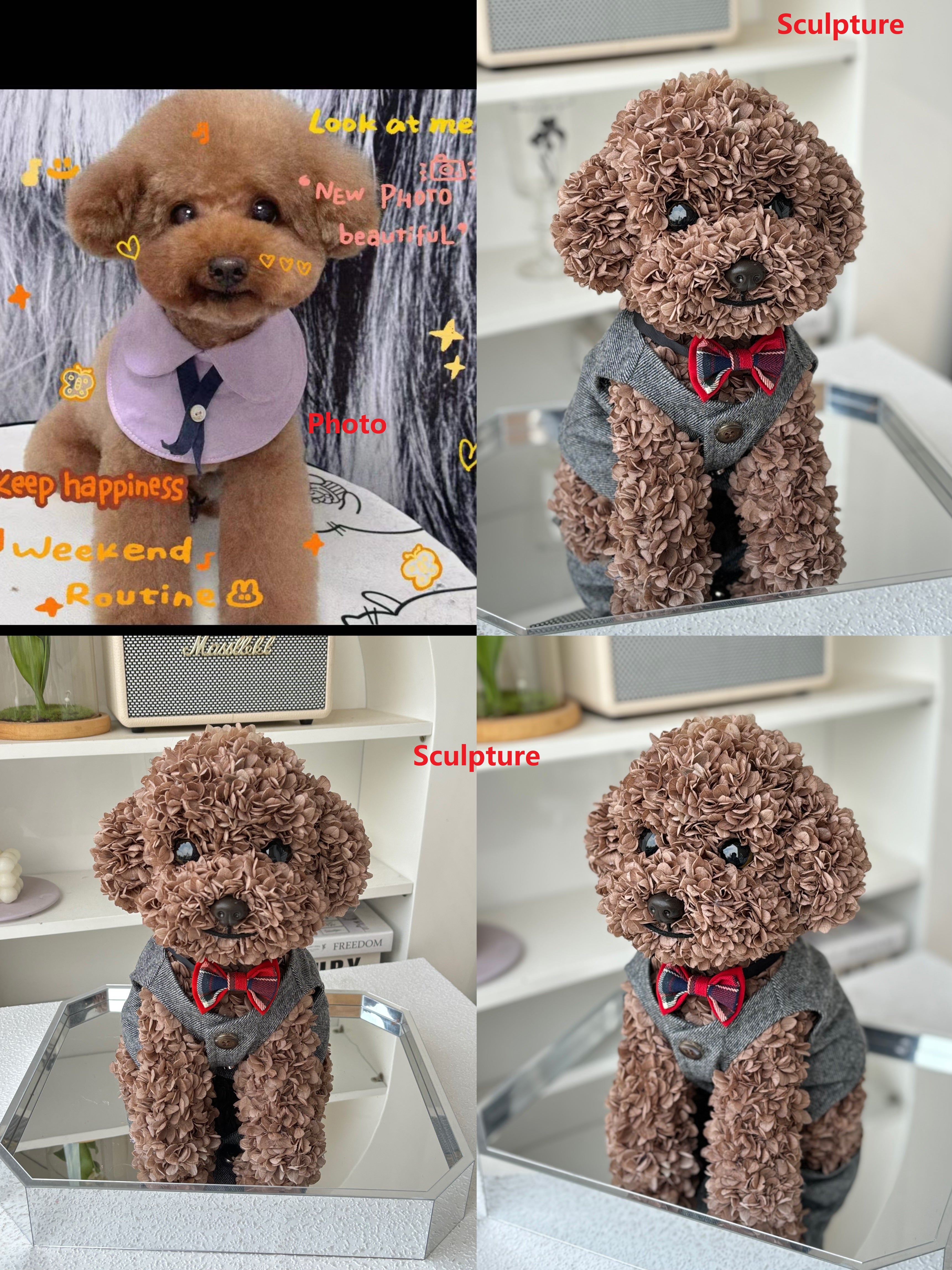 Pet love memorial sculpture handmade